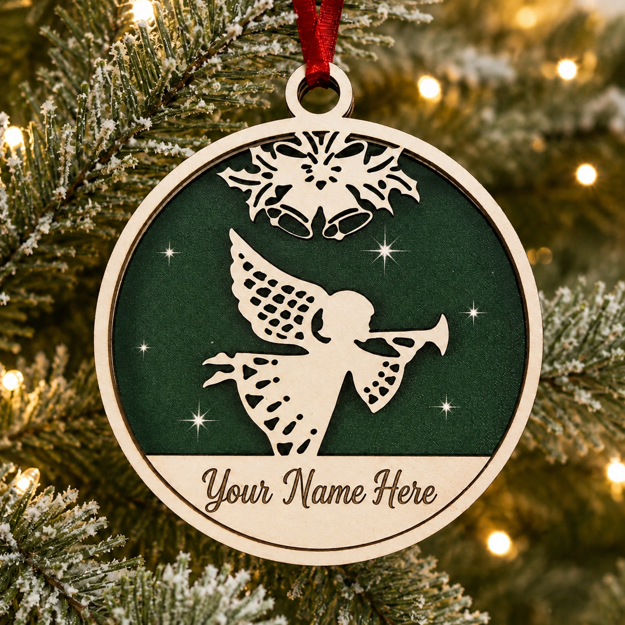 Angel - White Wood Ornaments